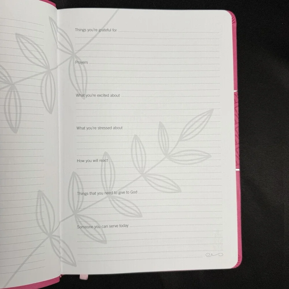 New NIV Pink Faith Over Fear Devotional Journal Leathersoft Guided Writing